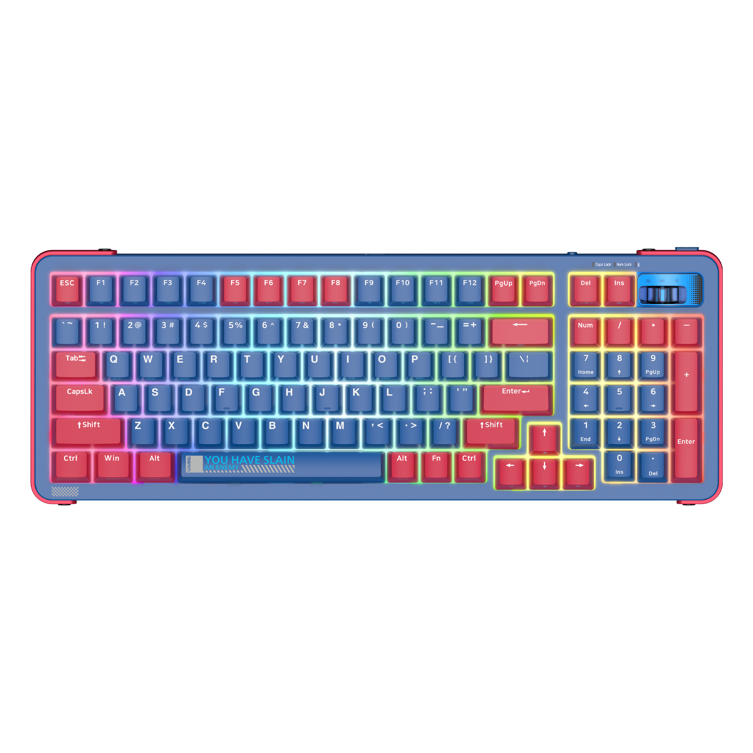 Royalaxe Y98 Pro Gaming RGB Aydınlatmalı Mekanik Oyuncu Klavyesi - Bordo Mavi