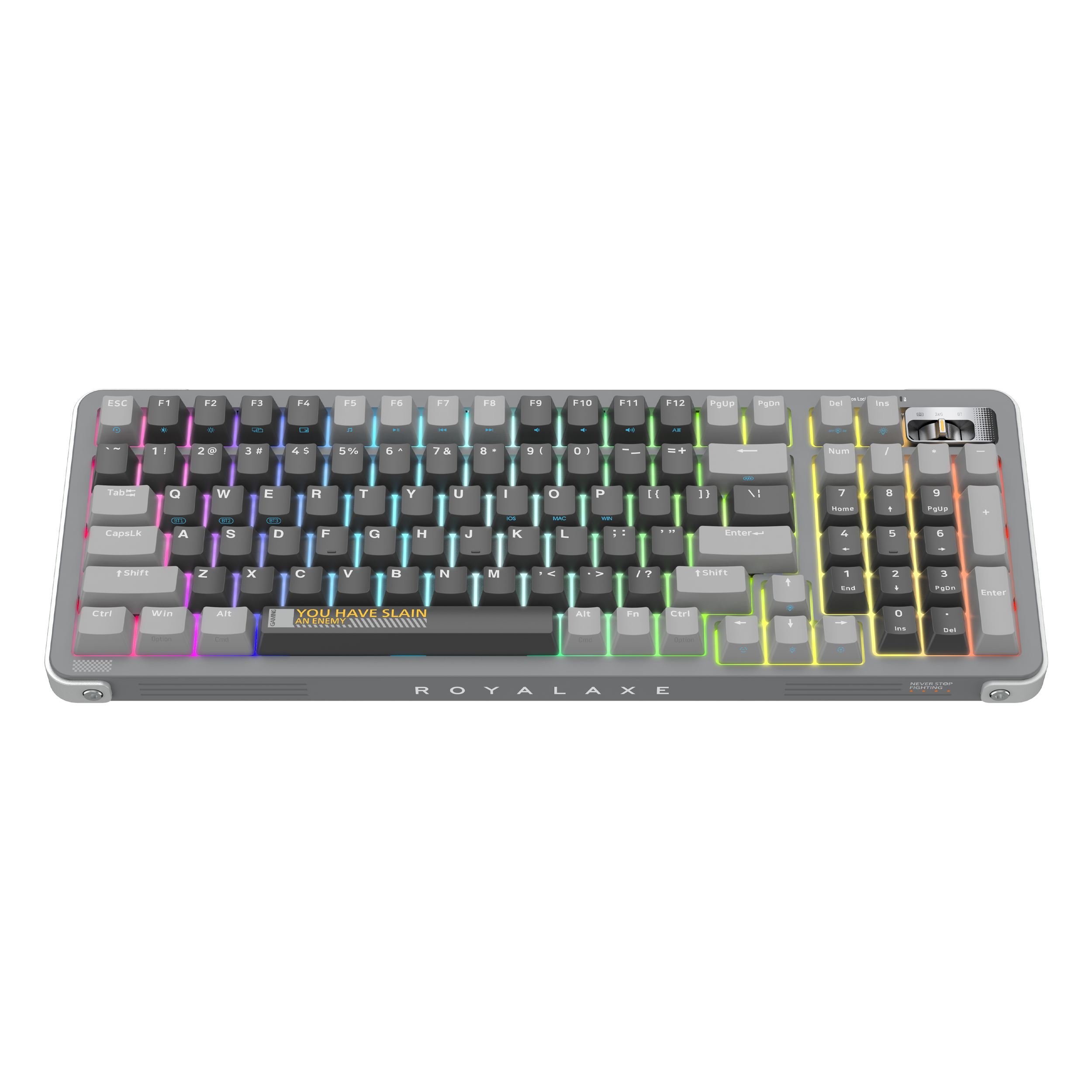 Royalaxe Y98 Pro Gaming RGB Aydınlatmalı Mekanik Oyuncu Klavyesi - Gri