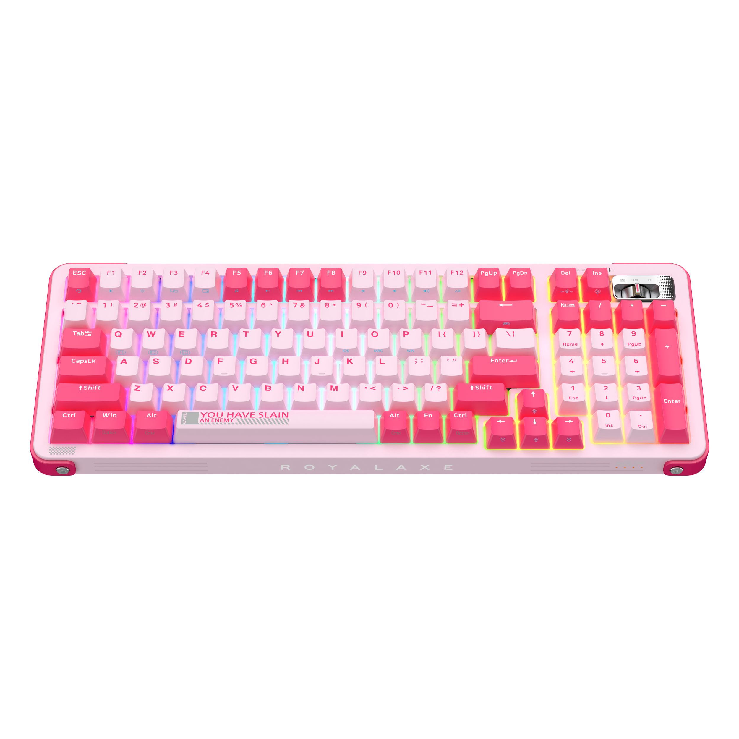 Royalaxe Y98 Pro Gaming RGB Aydınlatmalı Mekanik Oyuncu Klavyesi - Pembe